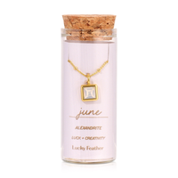 Gold Birthstone Bottle Necklace