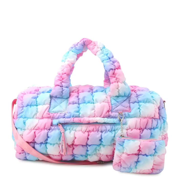 Quilted Large Duffle Bag - Icy Ombre Scrunch