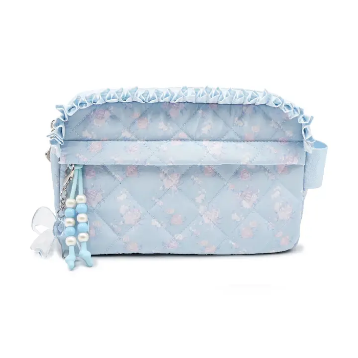 Quilted Floral Printed Pouch & Charm