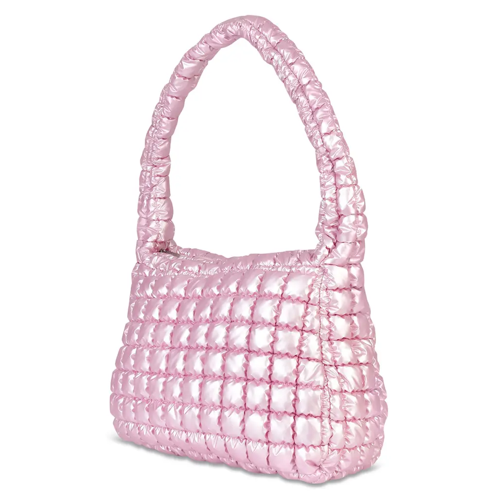 Icy Rose Puffer Overnight Bag