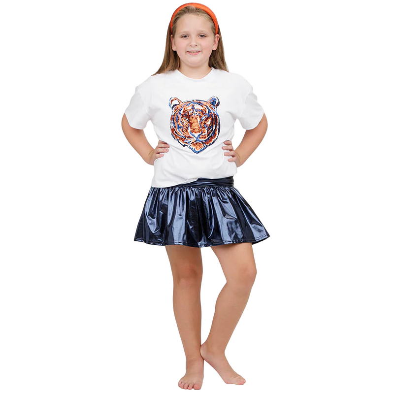 Game Day Sequin Tiger Face Tee