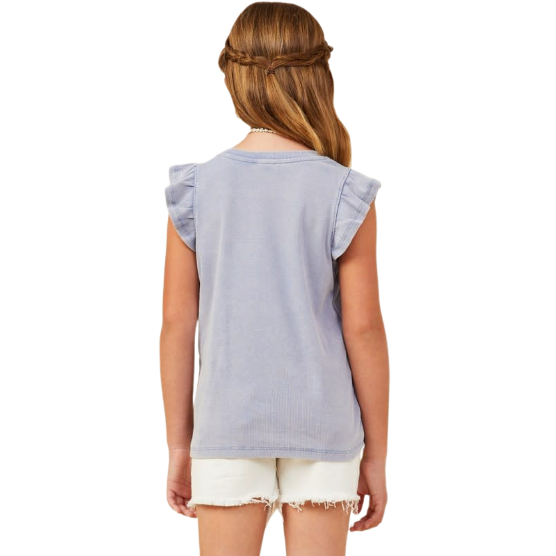 Ribbed Flutter Sleeve Tank