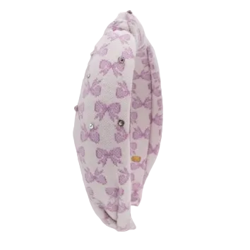 Crystallized Cotton Bow Print Knot Headband