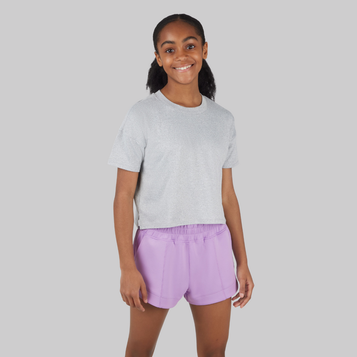 Girls Super Soft Boxy Scuba Short - Lilac Breeze