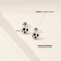 Soccer Ball Girls Earrings - Sterling Silver