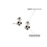 Soccer Ball Girls Earrings - Sterling Silver