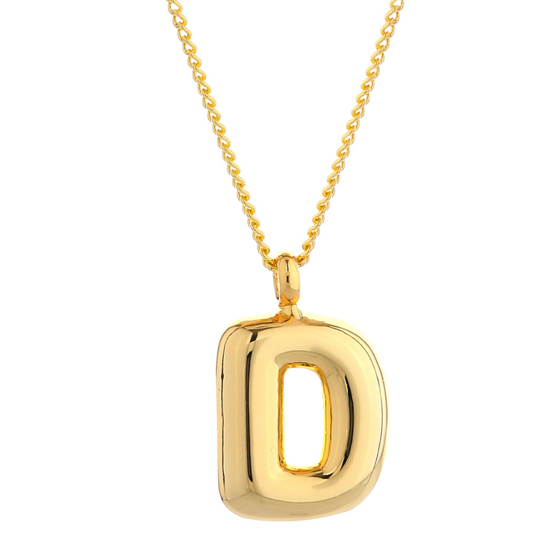 Bubble Letter Mini Charm Necklace