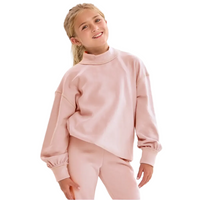 Cotton Terry Mock Neck Sweatshirt