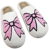 Light Pink Bows Coquette Women's Slippers