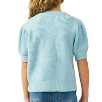 Puff Sleeve Short Sleeve Sweater Top