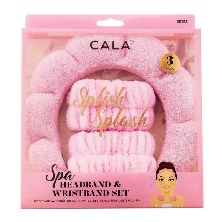 Pink Spa Headband & Wristband Set