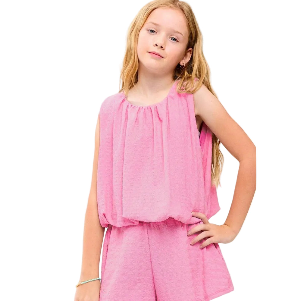 Double Waist Band Striped Gauze Shorts