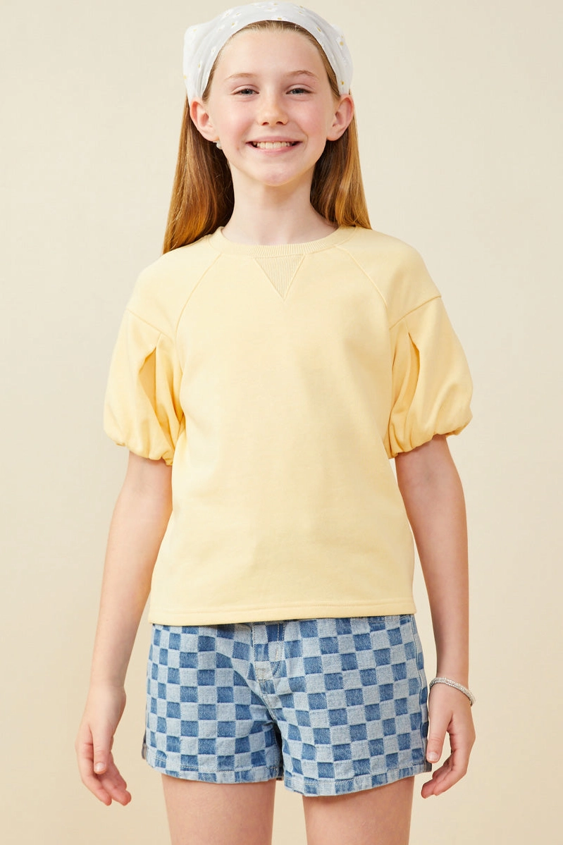 Puff Sleeve French Terry Top