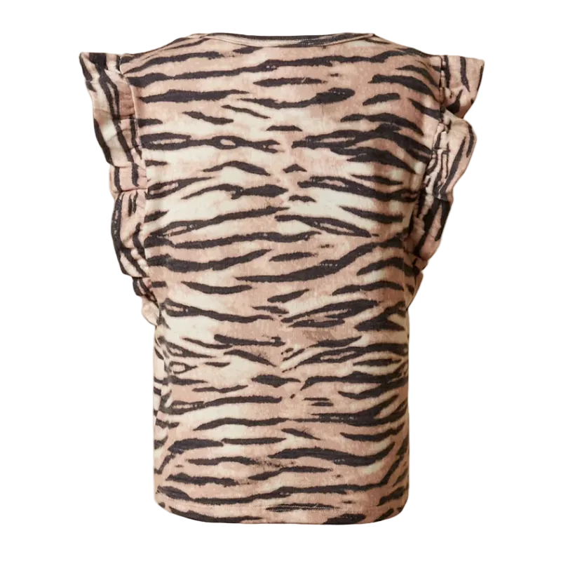 Smithsonian Tiger Print Ruffled Knit Tank
