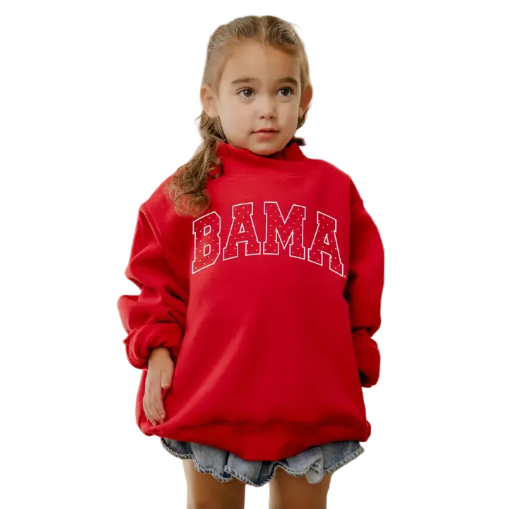 Children's Bama Polka Dot Mock Neck Sweatshirt