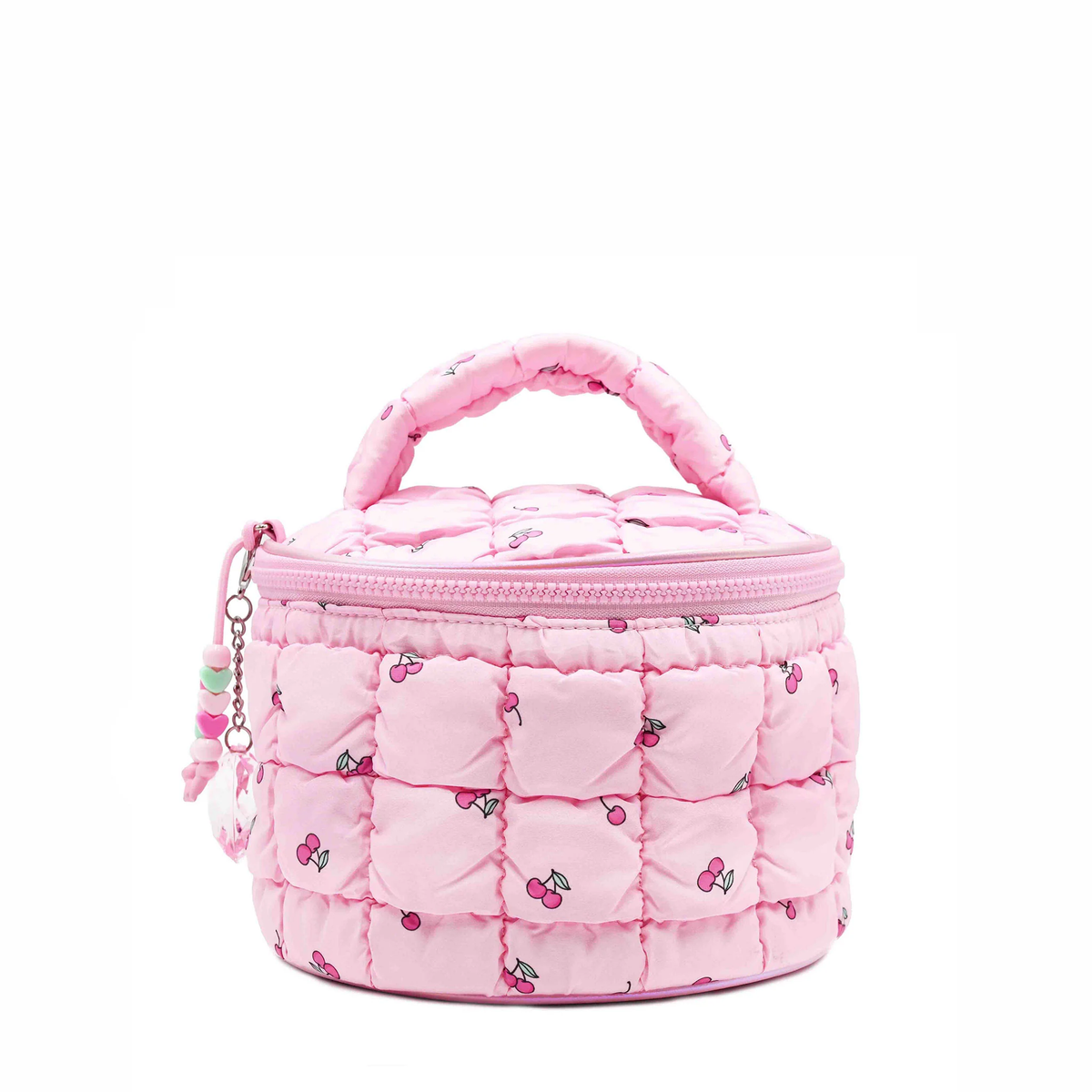 Cherry Print Round Glam Bag