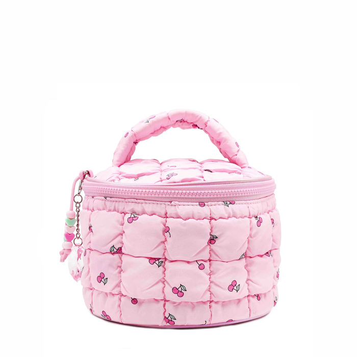 Cherry Print Round Glam Bag