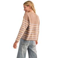 Wide Tunic Striped Pull Over Sweater