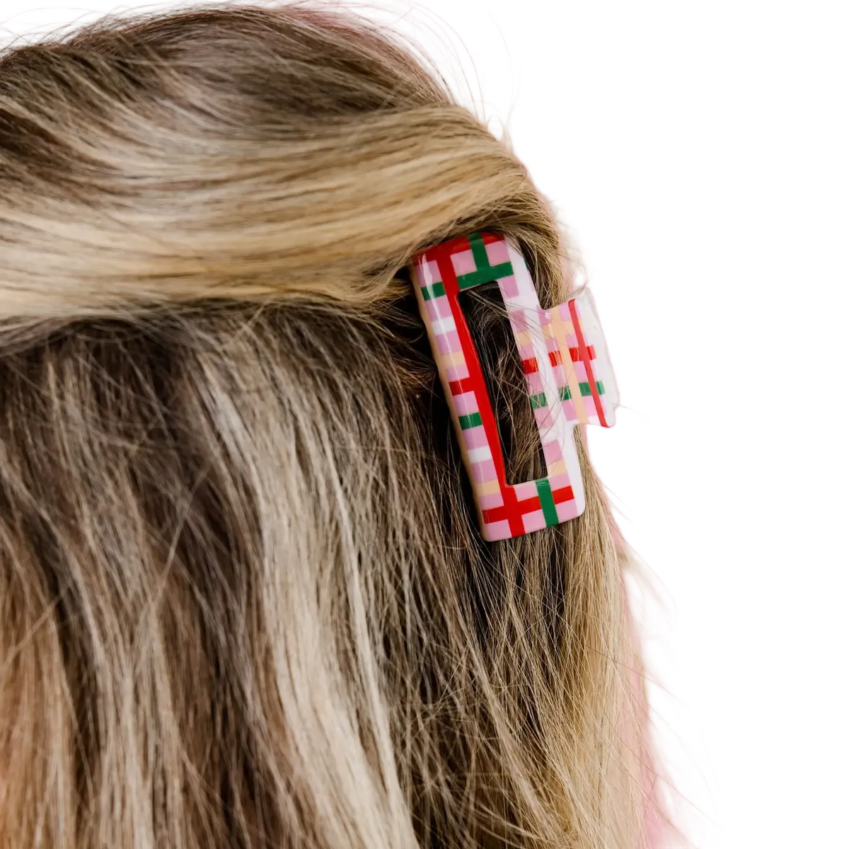 Plaid Christmas Claw Hair Clip
