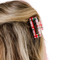 Plaid Christmas Claw Hair Clip