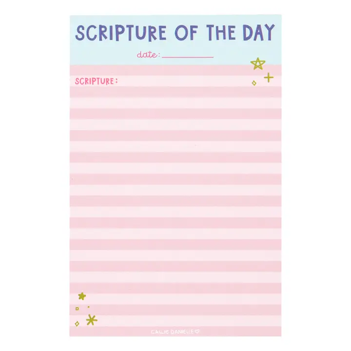 Scripture of the Day Pink Notepad