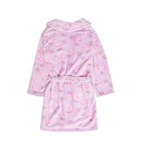 Fleece Bath Robe | Orchid Floral Bow Print