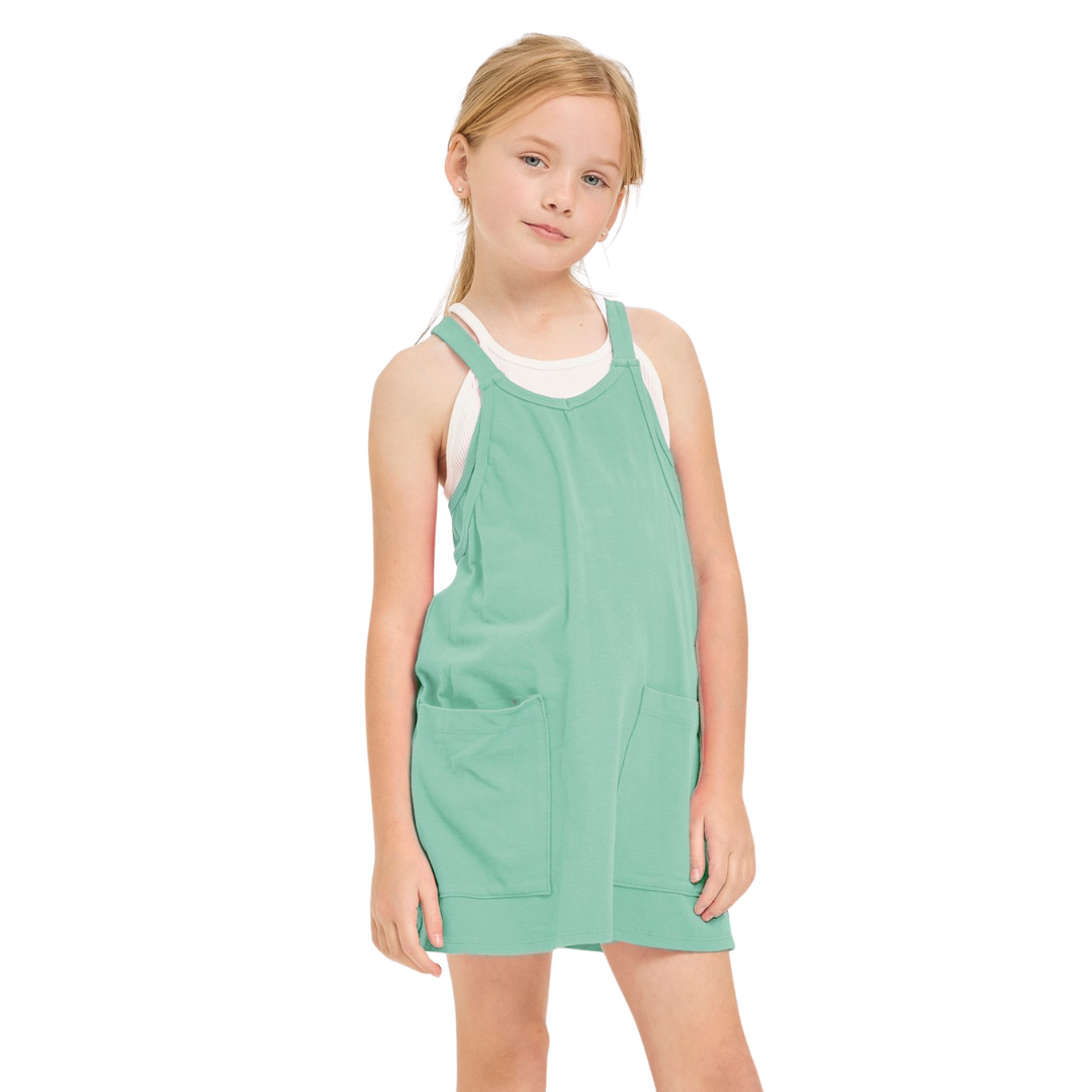 Relaxed Tank Dress with Inner Romper Lining