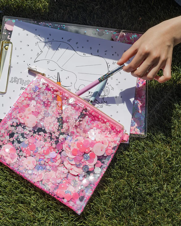 Pink Party Confetti Pouch