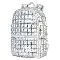 Icy Silver Puffer Backpack