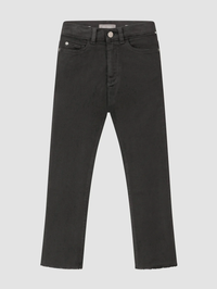 Emie Straight Jean in Black Peached Raw Hem