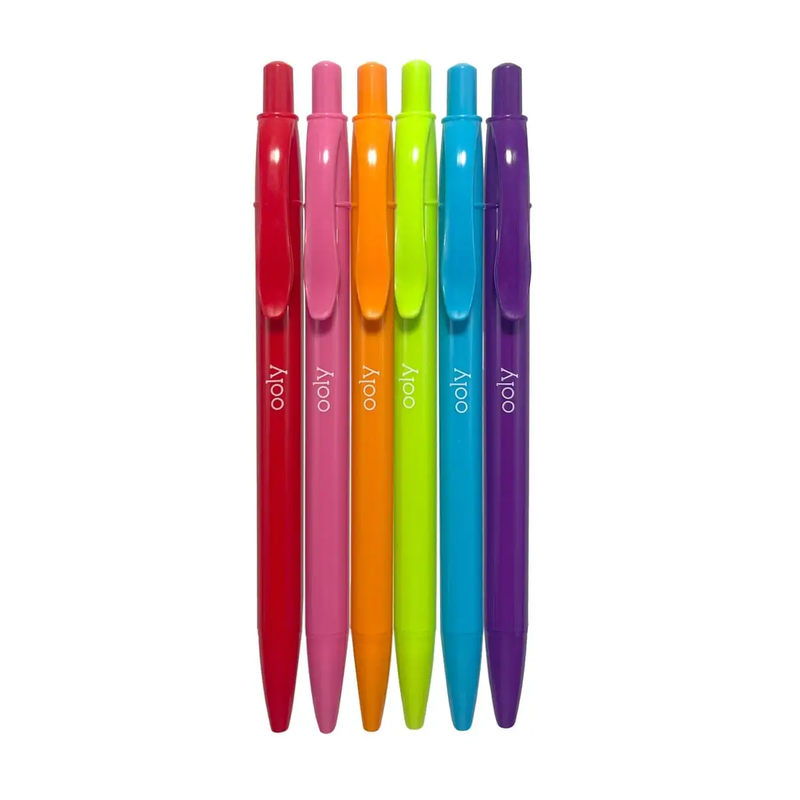 Bright Writers Colored Ballpoint Pens - Set of 6