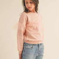 Mesh Ruffle Sweatshirt