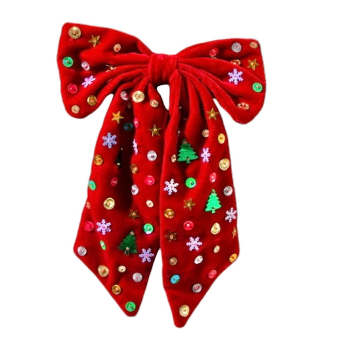 Long Bow Christmas Holiday Sequin
