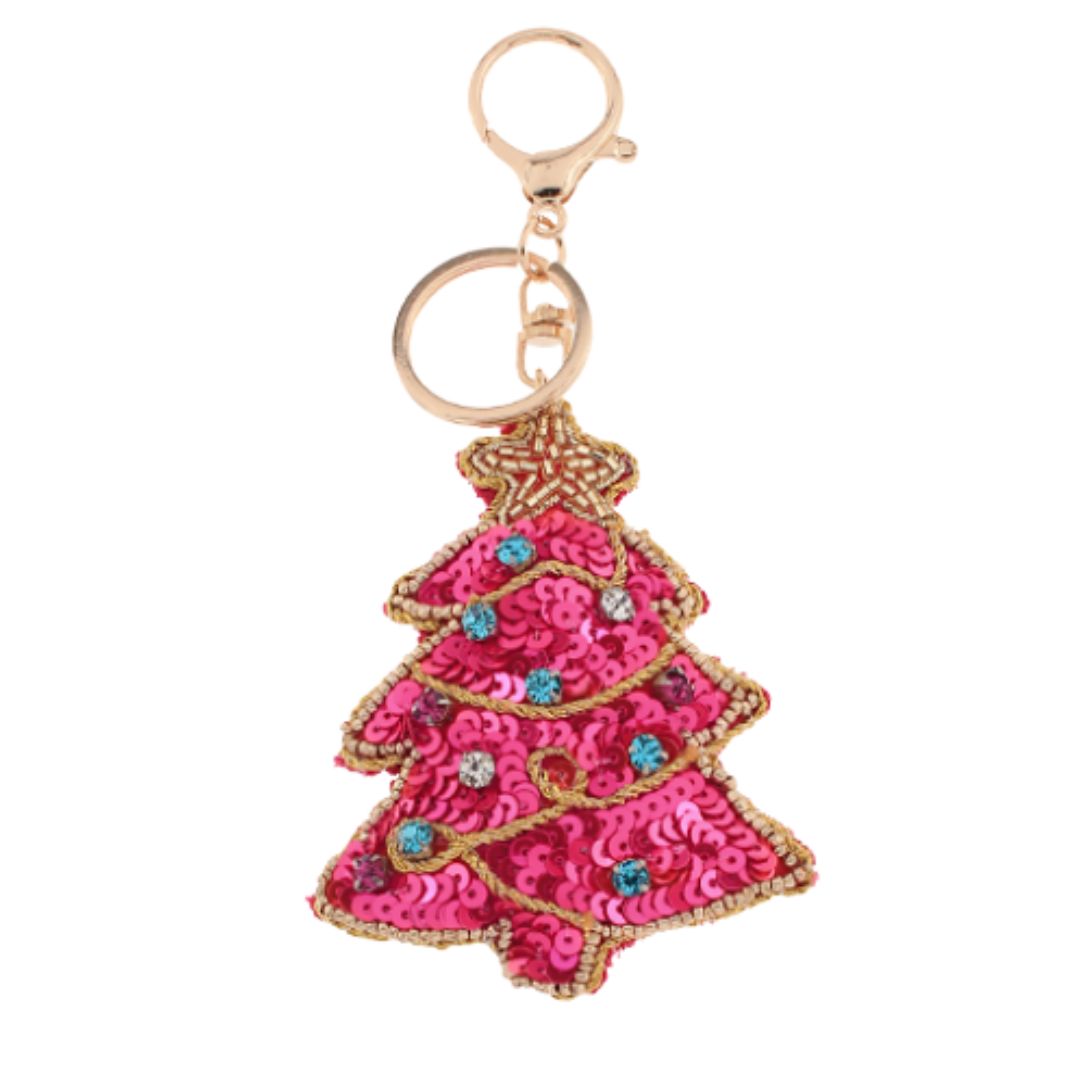 Beaded Christmas Tree Key Chain