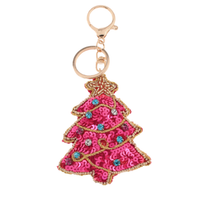 Beaded Christmas Tree Key Chain