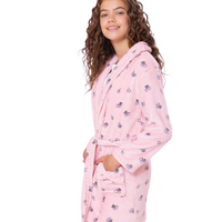 Fleece Bath Robe | Cherry Print