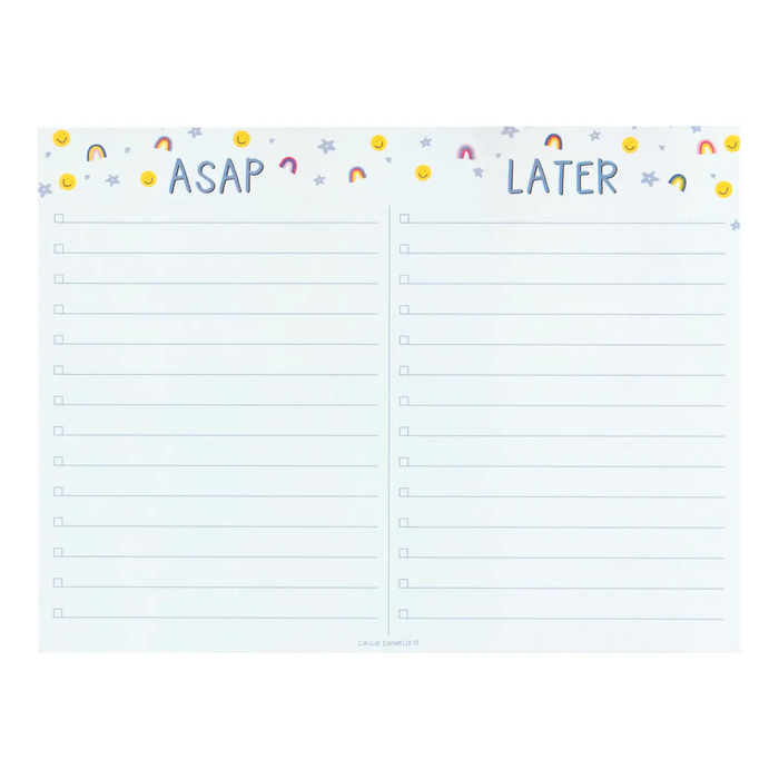 ASAP & Later Checklist Notepad