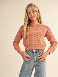 Wavy Pointelle L/S Sweater