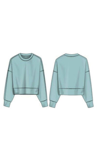 Girls Soft Scuba Zuri Crop Crew Neck Pullover