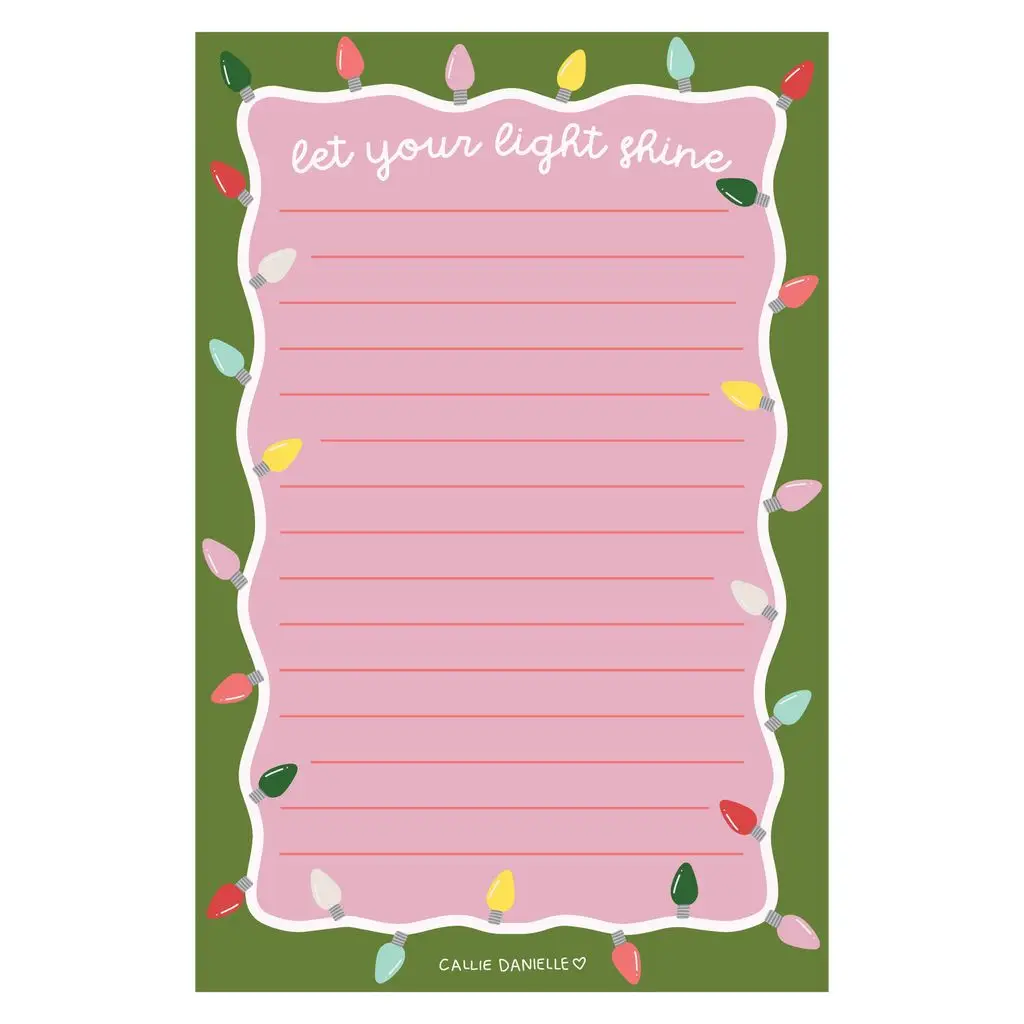 Let Your Light Shine Christmas Lights Notepad
