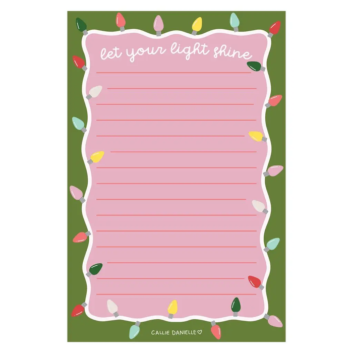 Let Your Light Shine Christmas Lights Notepad