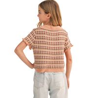 Collared Crop Knit Top