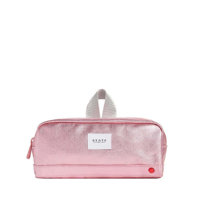 Clinton Pencil Case - Pink/Silver