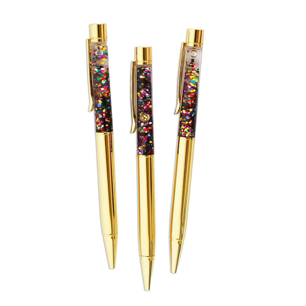 Rainbow Confetti Pen Set