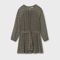 Pleated Printed Dress