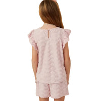 Terry Heart Textured Ruffled Tank
