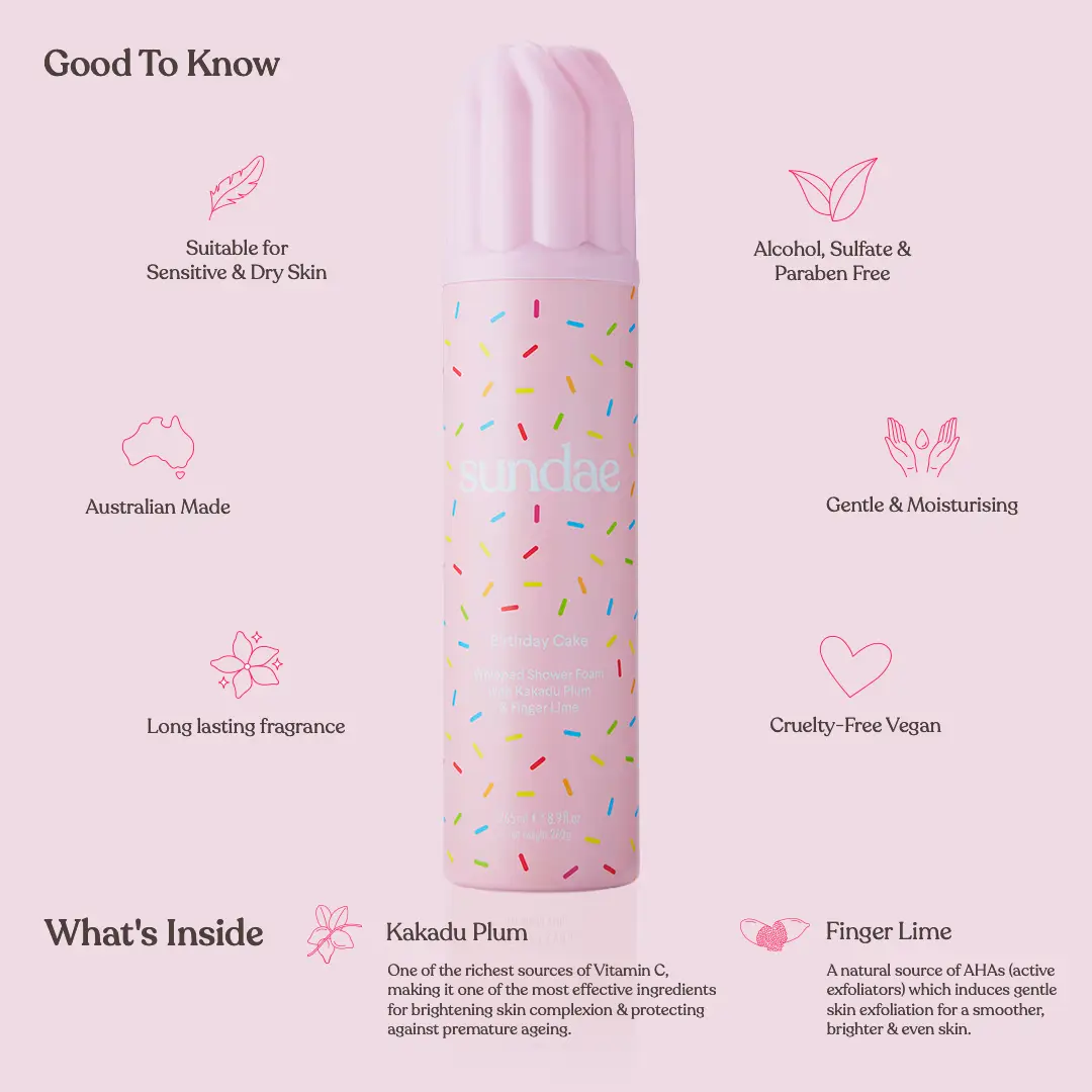Whipped Shower Foam Body Wash - Birthday Cake