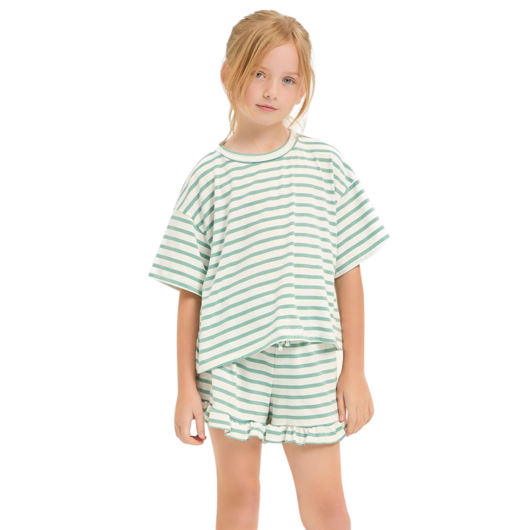 Stripe Ruffle Shorts