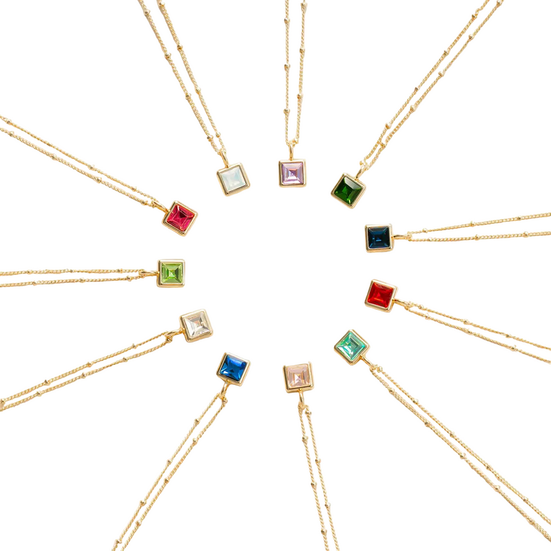 Gold Birthstone Bottle Necklace