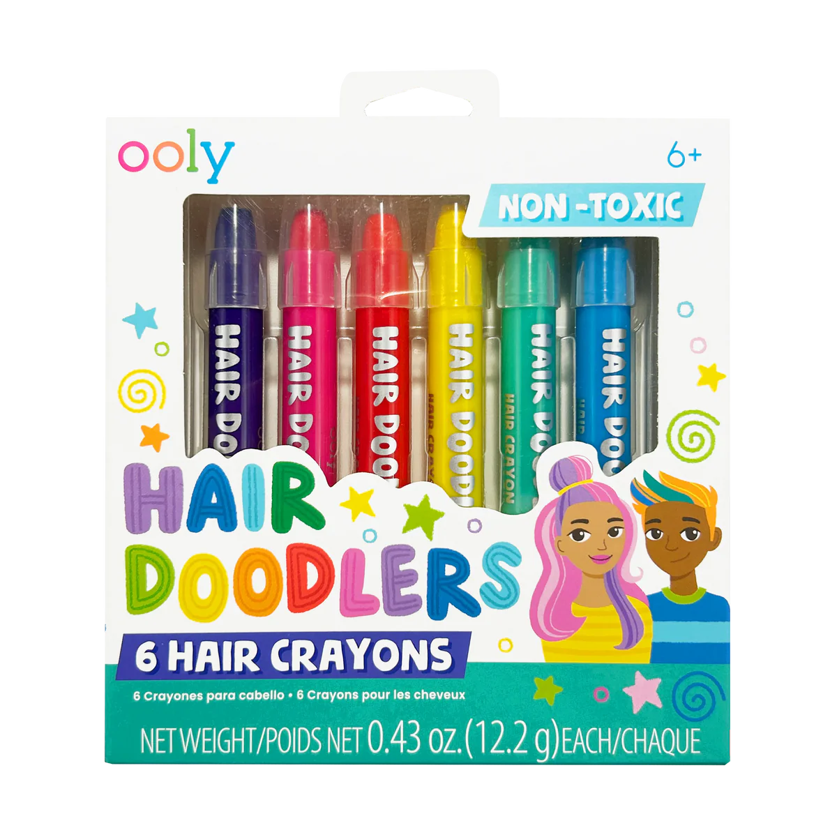 Hair Doodlers: Hair Crayons (Set of 6)